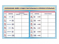 Фрагмент (демонстрационный) маркерный (двухсторонний) "Склонение имен существительных и прилагательных" - «globural.ru» - Будённовск