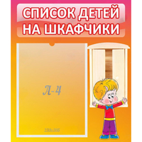 Стенд "Список детей на шкафчики" №1 - «globural.ru» - Будённовск