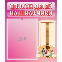 Стенд "Список детей на шкафчики" - «globural.ru» - Будённовск