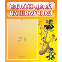 Стенд "Список детей на шкафчики" №10 - «globural.ru» - Будённовск