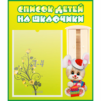 Стенд "Список детей на шкафчики" №11 - «globural.ru» - Будённовск