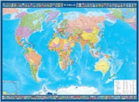 Настенная политическая карта мира с флагами на английском языке - «globural.ru» - Будённовск