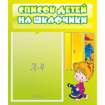 Стенд "Список детей на шкафчики" №5 - «globural.ru» - Будённовск