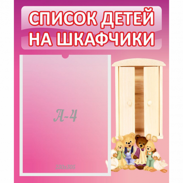 Стенд "Список детей на шкафчики" - «globural.ru» - Будённовск
